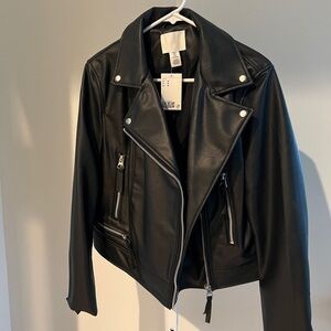 Black Faux Leather Moto Jacket